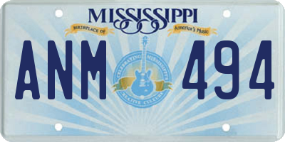MS license plate ANM494