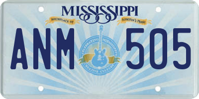 MS license plate ANM505