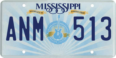 MS license plate ANM513