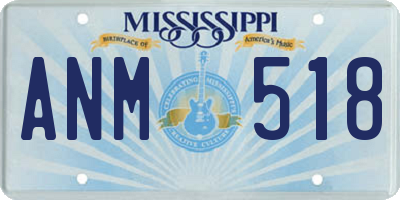 MS license plate ANM518