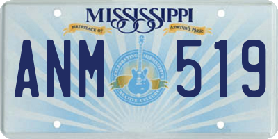 MS license plate ANM519