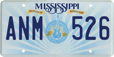 MS license plate ANM526