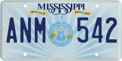 MS license plate ANM542