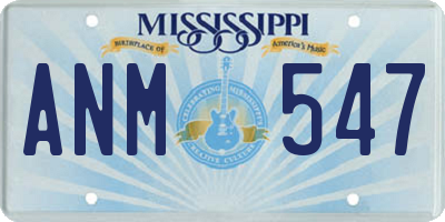 MS license plate ANM547