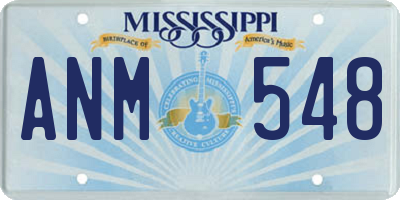 MS license plate ANM548
