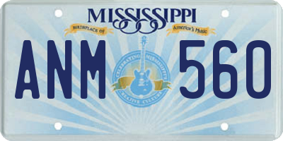MS license plate ANM560