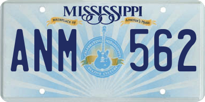 MS license plate ANM562