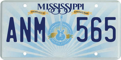 MS license plate ANM565