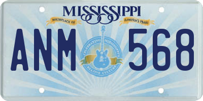 MS license plate ANM568