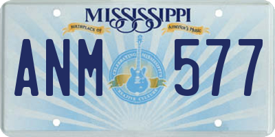 MS license plate ANM577