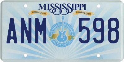 MS license plate ANM598
