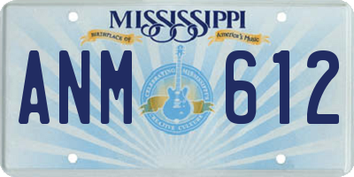 MS license plate ANM612