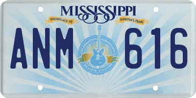 MS license plate ANM616