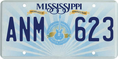 MS license plate ANM623