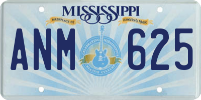 MS license plate ANM625