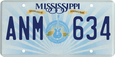 MS license plate ANM634