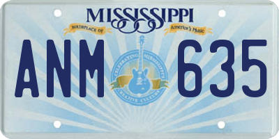 MS license plate ANM635