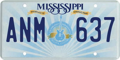 MS license plate ANM637