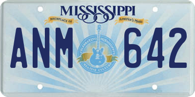 MS license plate ANM642