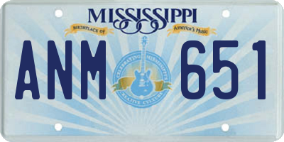 MS license plate ANM651