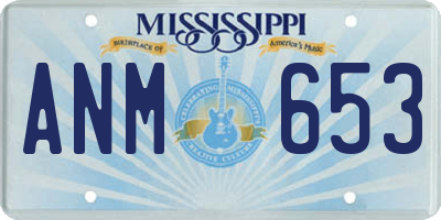 MS license plate ANM653