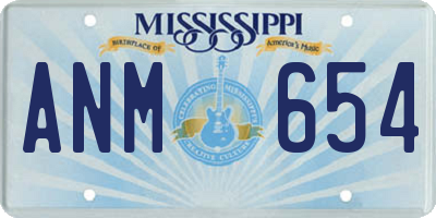 MS license plate ANM654