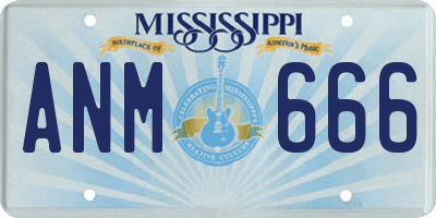 MS license plate ANM666
