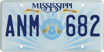 MS license plate ANM682