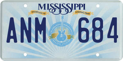 MS license plate ANM684