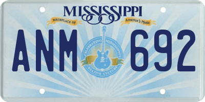 MS license plate ANM692
