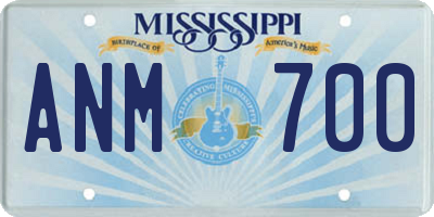 MS license plate ANM700