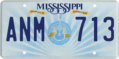 MS license plate ANM713