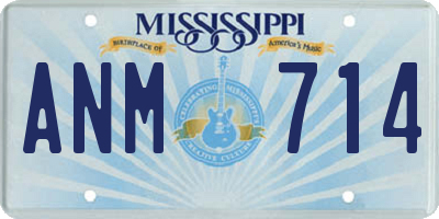 MS license plate ANM714