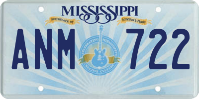 MS license plate ANM722