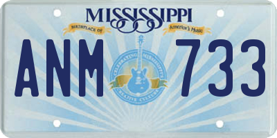 MS license plate ANM733