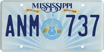 MS license plate ANM737