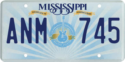MS license plate ANM745