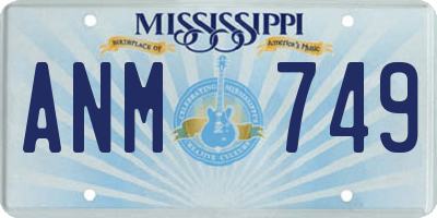 MS license plate ANM749
