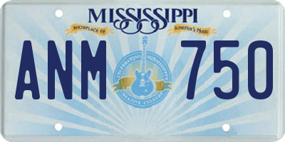 MS license plate ANM750
