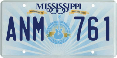 MS license plate ANM761