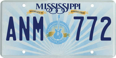 MS license plate ANM772
