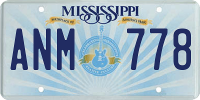 MS license plate ANM778