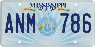 MS license plate ANM786