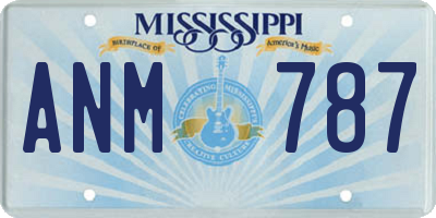 MS license plate ANM787
