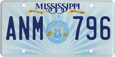 MS license plate ANM796