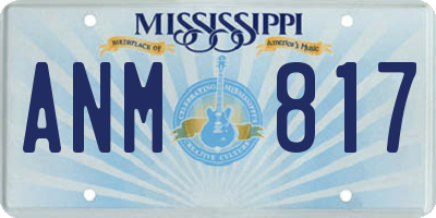 MS license plate ANM817