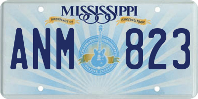 MS license plate ANM823