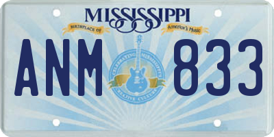 MS license plate ANM833