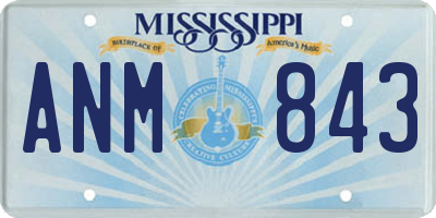 MS license plate ANM843