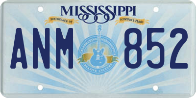 MS license plate ANM852